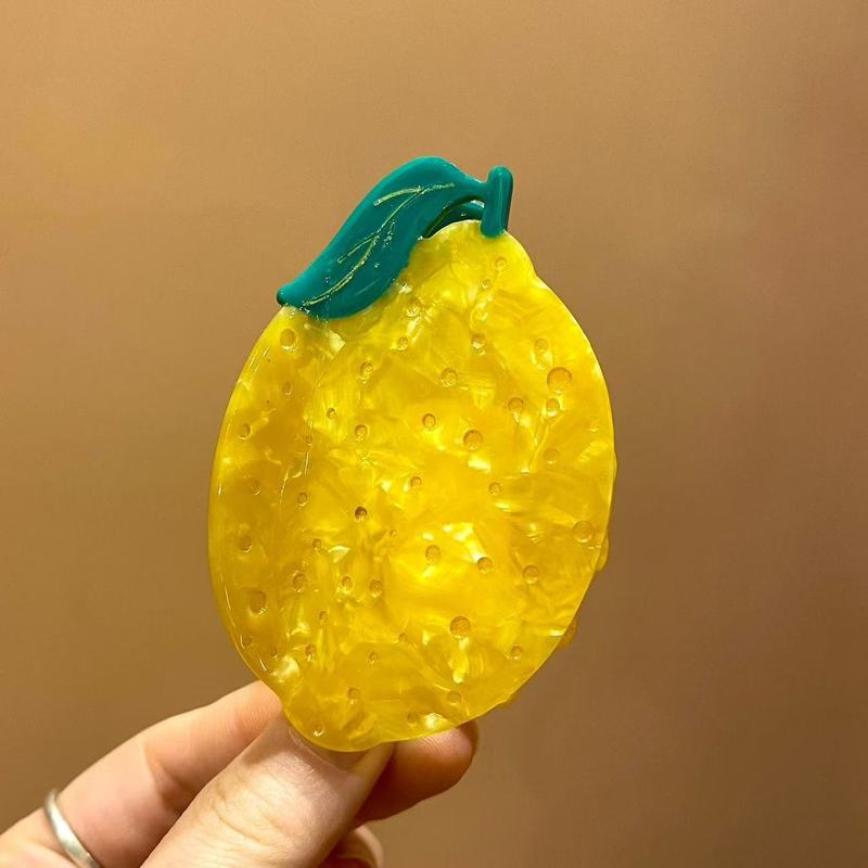 新款醋酸水果抓夹可爱草莓樱桃发夹后脑勺盘发鲨鱼夹头饰发抓发饰|undefined