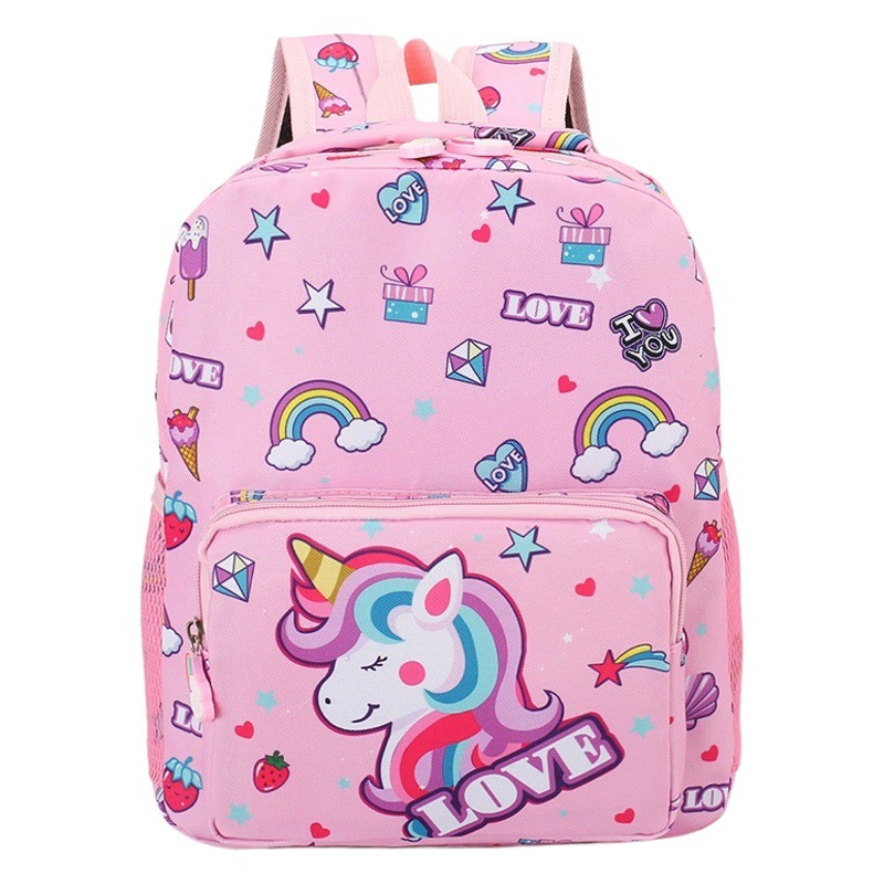 Mochila de jardín de infantes de comercio exterior para niños y niñas de 3 a 5 años de edad de dibujos animados de unicornio reducción de carga transfronteriza bolsa para niños