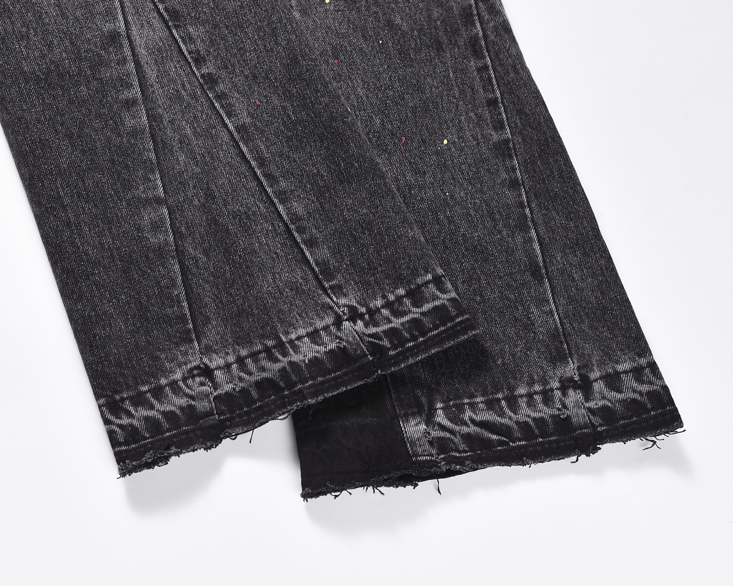 Men's Clothing three dimensional tailoring loose baggy ripped cat whisker flared pants for men and women jeans_voghion.com