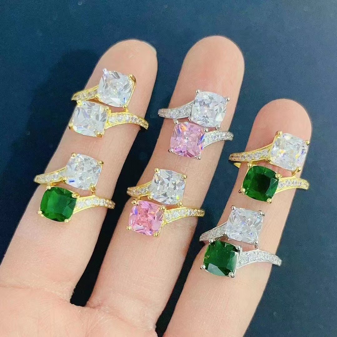 Daily, Shopping Occasion Copper Material Basic Geometric Copper Inlay Zircon Open Ring