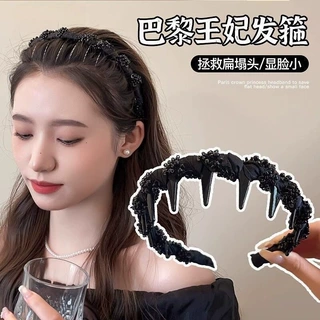 2026新款黑色水钻发箍女高级感头箍流行漂亮高颅顶显脸小神器头饰