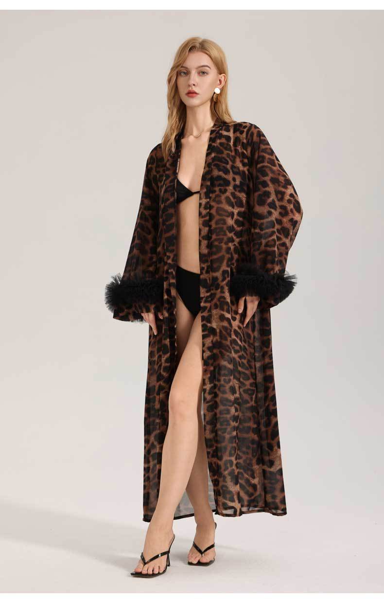 Vestaglia donna leoprint camicia da notte lunga leggera_voghion.com