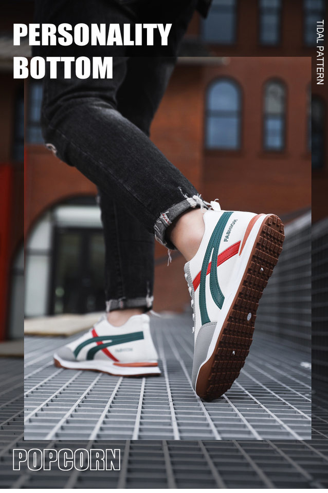 Giày nam kiểu Forrest Gump cổ thấp, sneaker vải phối màu, đế cao su, thoáng khí, phong cách Hàn Quốc — 101 Da Nam - Xanh Quýt [Hộp], 101 Da nam - Xám [Hộp], 101 Da nam - Đen [Hộp] chi tiết 2