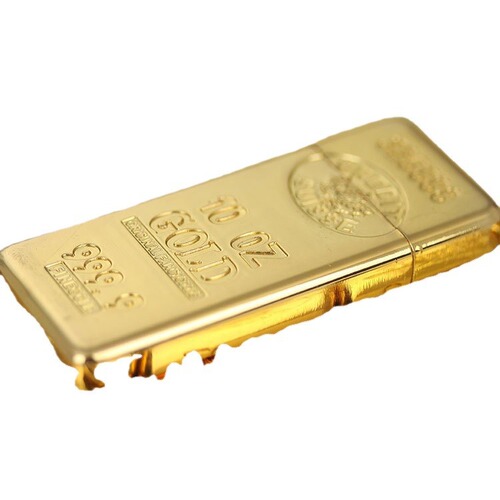 Gold brick gold bar inflatable lighter creative gold nugget inflatable personalized flint grinding wheel advertising jewelry gold shop gifts