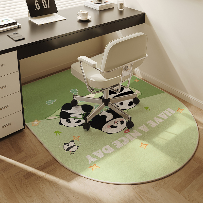 해피 팬더 벨기에 벨벳 바닥 매트 - 크고 둥근 모서리