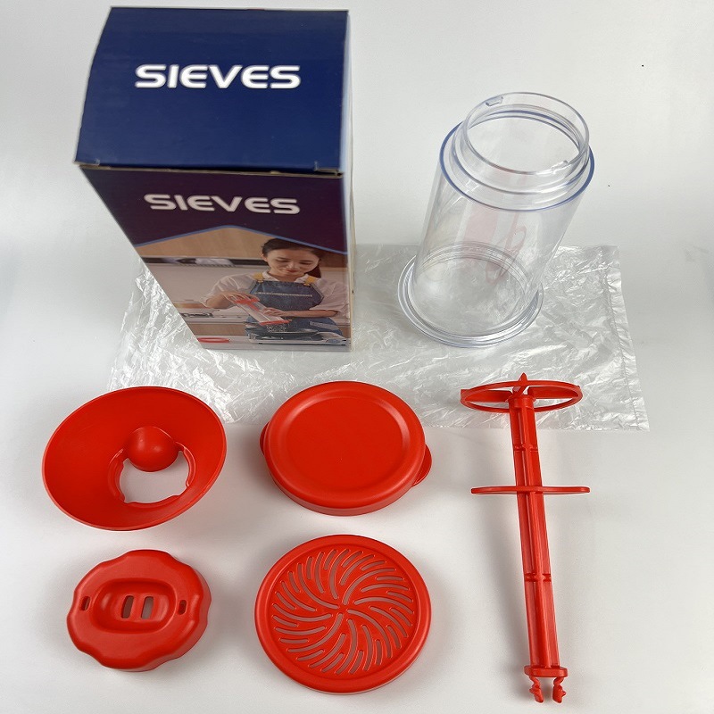 Nueva licuadora de harina tamiz giratorio de harina de mano taza utensilios para hornear en el hogar de plástico tamiz de harina semiautomático