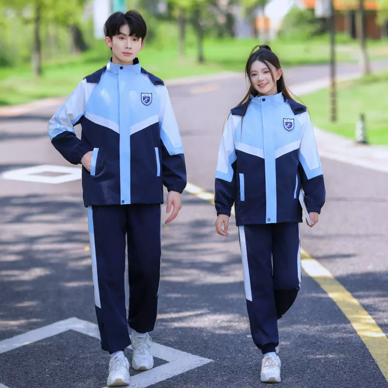 2025情侣装秋冬学生班服套装冲锋衣校服 外套 裤子 短袖 毛毛
