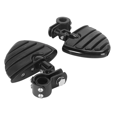 Bar Footrest Bracket Bumper | Motorcycle pedals - 5-pedals-black-small-pedal-rings-black