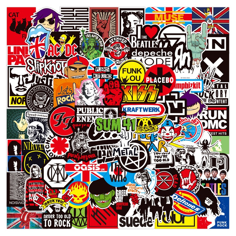 100 Rock Rock Music Personalized Graffiti Stickers Waterproof Suitcase Notebook Scooter Mobile Phone Wholesale