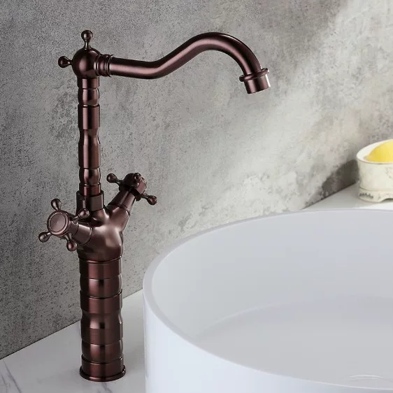 Factory inventory processing all copper ORB antique white + gold ceramic valve core double handle single handle single hole basin faucet