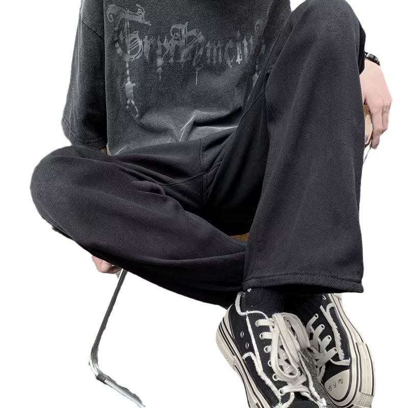 2024 Spring and Autumn Trendy Brand Retro Blue Harlan Jeans para hombres Pantalones de papá de pierna ancha pequeños y cónicos sueltos para todo fósforo