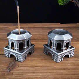 跨境热销创意欧式亭子线香香插香座香托两用托盘工艺品摆件家用