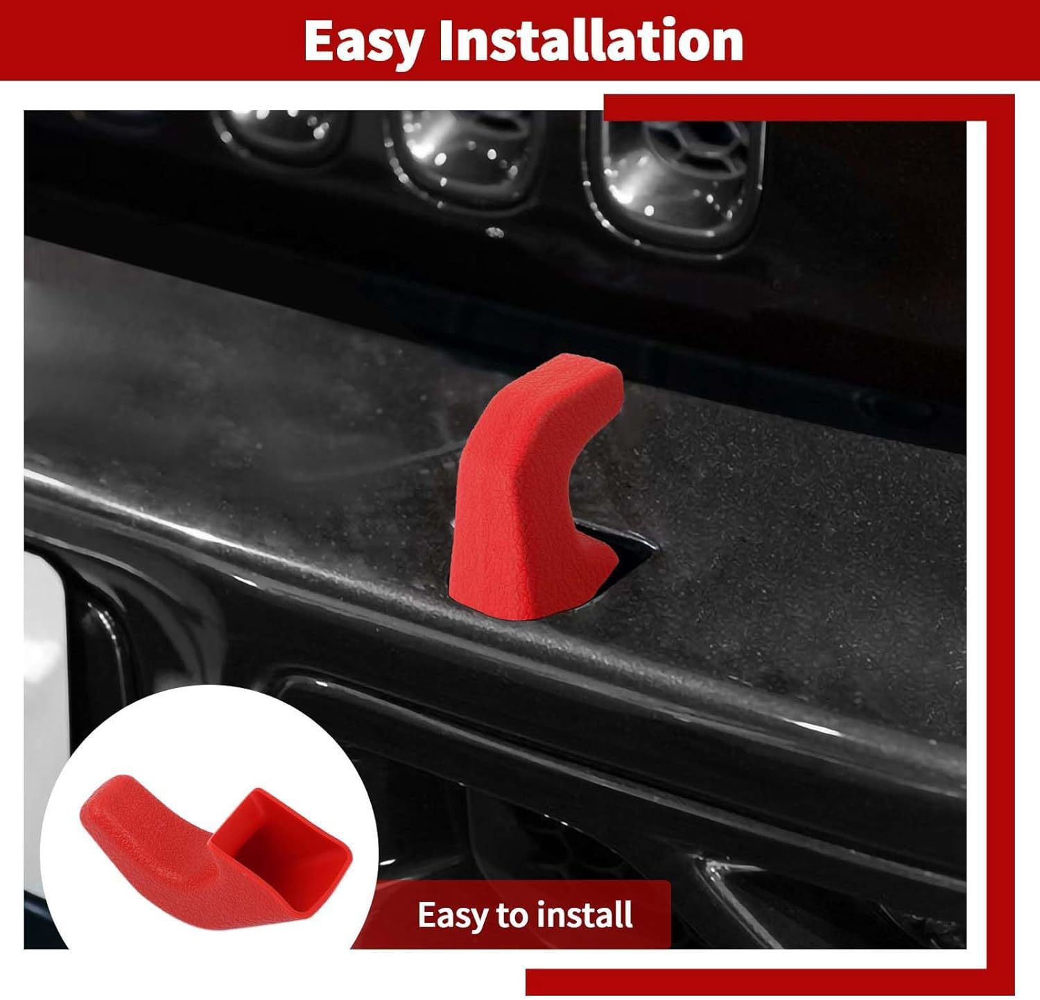 Suitable for 07-23 Models Jk Jl Jt Wrangler Front Bumper Tow Hook Cover, Tow Hook Protector, Tow Buffer Block