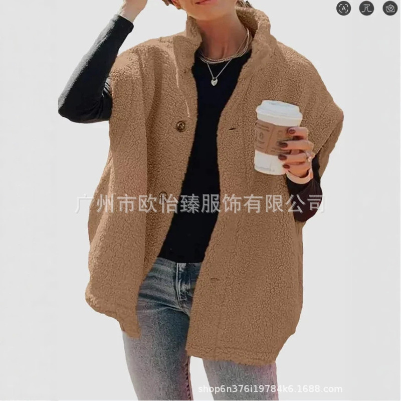 European and American Independent Site Amazon 2026 Fall/Winter New Solid Color Sherpa Cashmere Jacket European and American Independent Site Amazon 2026 Fall/Winter New Solid Color Sherpa Cashmere Jacket