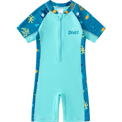 Children's swimming suit for boys, one-piece 2025, medium and large children, professional training, hot spring, boys' swimwear