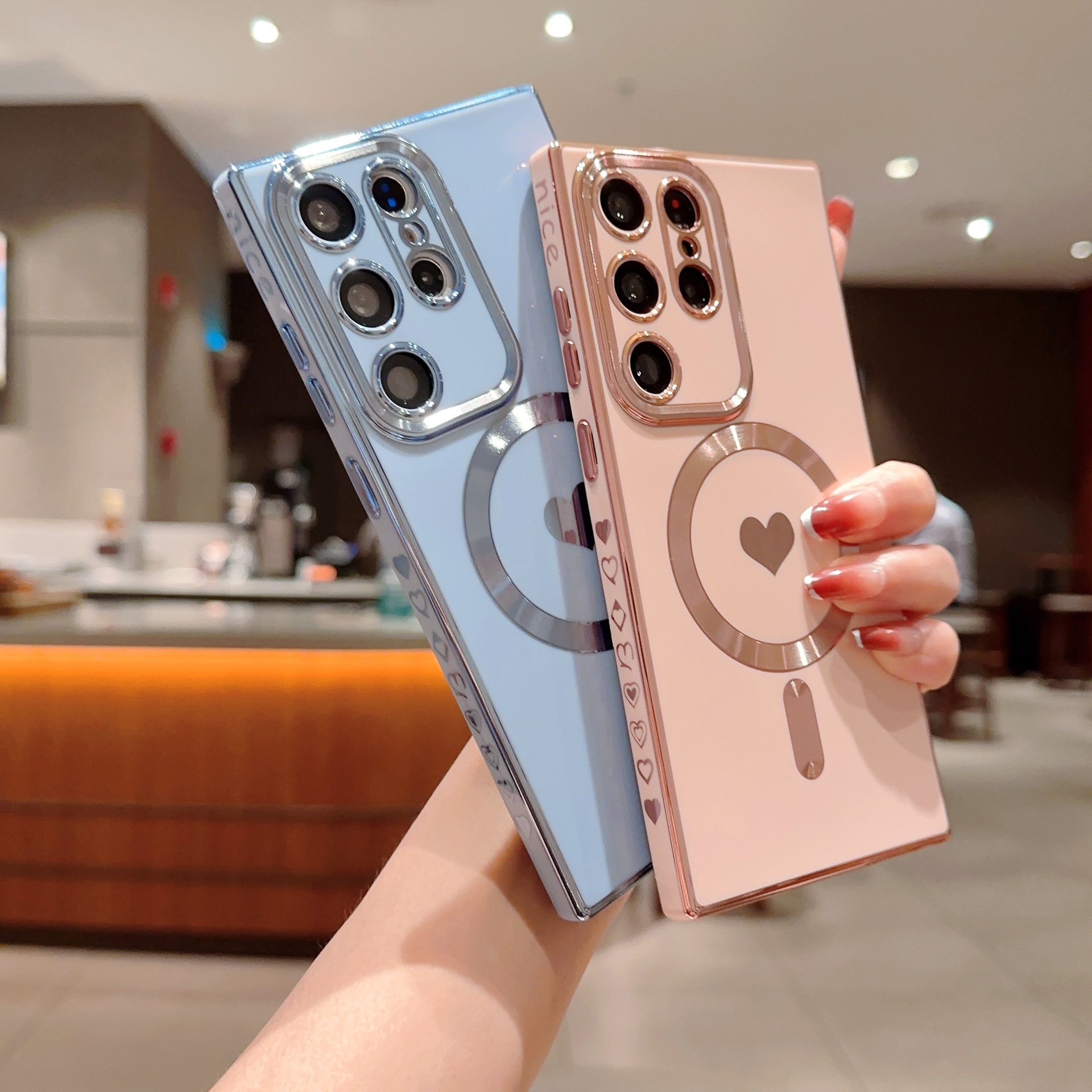 Magnetic Brushed Electroplated Phone Case For Samsung S25u S24u_voghion.com