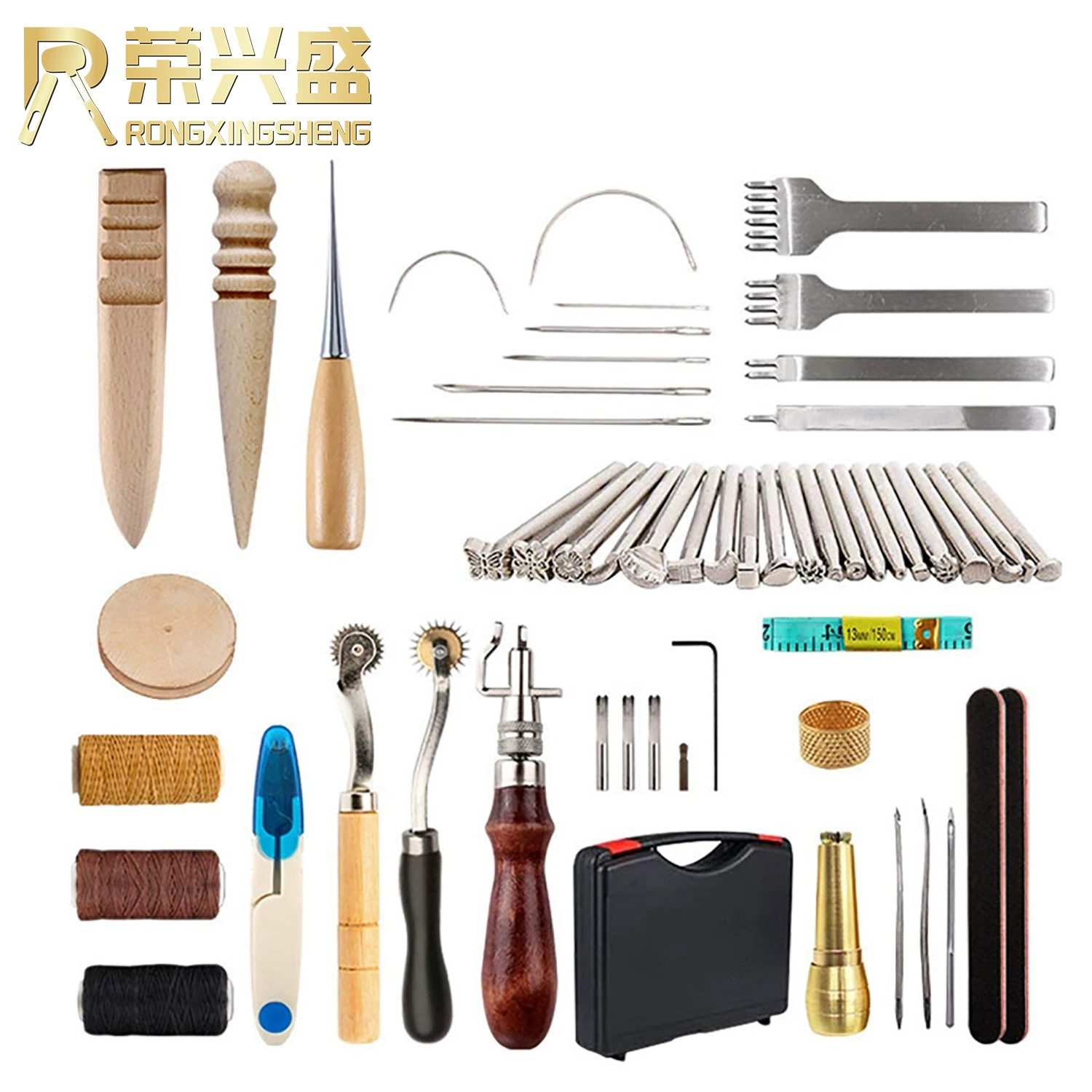 Прямая поставка с фабрики DIY кожаные инструменты 59 шт. Костюм алмазной огранки сшитый вручную кожаный инструмент костюм