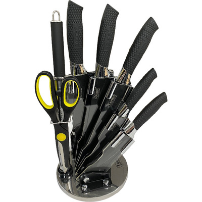 亞馬孫8件廚房套刀 不鏽鋼菜刀套裝亞克力刀座廚房剪刀套裝廚具套