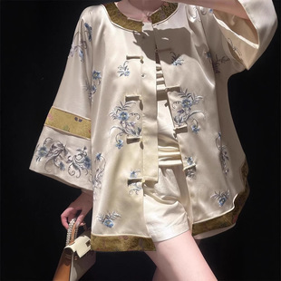 [in stock] New Chinese Embroidered Song Jin Coat Women's 2024 Autumn New Buckle National Style High Set Top