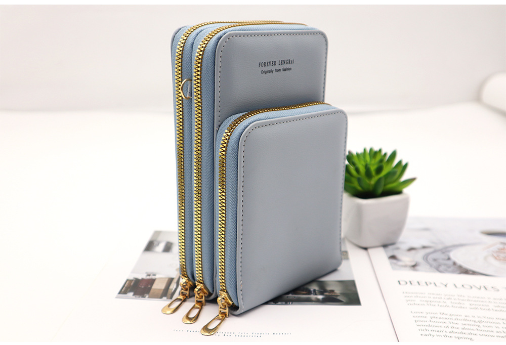 Women's Small Pu Leather Solid Color Streetwear Zipper Phone Wallets display picture 5