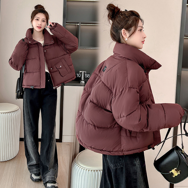 Ropa de algodón para mujeres 2024 invierno nueva ropa de algodón coreana collar corto suelto chaqueta de pan pequeño moda