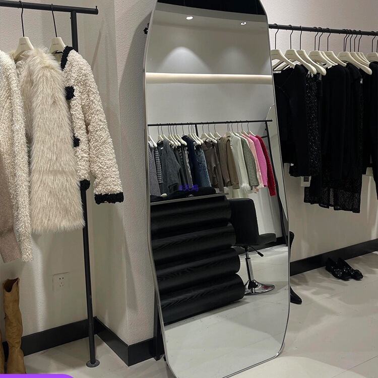 Clothing Store Fitting Mirror for Women, Ultra-White Slimming Full-Length Mirror, Home Dressing Mirror, Simple Beauty Mirror, Simple Floor Mirror