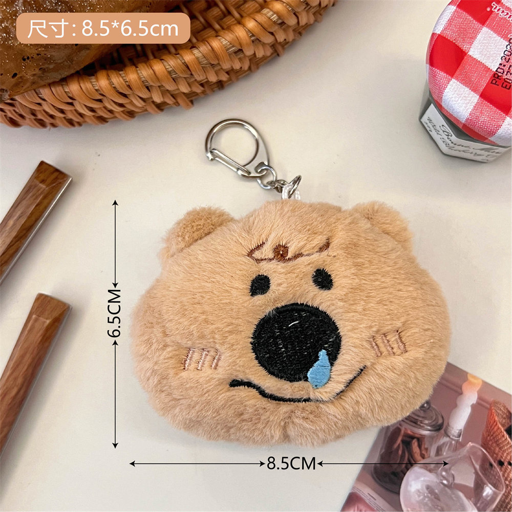 Bolso adornos ins estilo lindo máscara de peluche oso accesorios colgante dulce dibujos animados pareja muñeca llavero