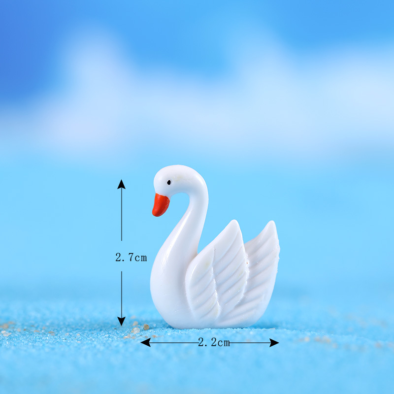 Thiên nga lông đen trắng, quà tặng zakka độc đáo, tiểu cảnh trang trí mini (z-CJ-717)