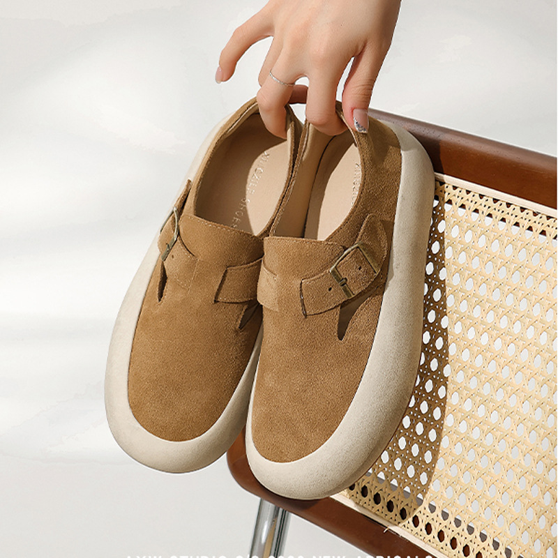 Thick-soled Boken Shoes Women's Genuine Leather Casual Shoes With Increased Height Korean Style Dirty Shoes Spring Retro Bread Shoes