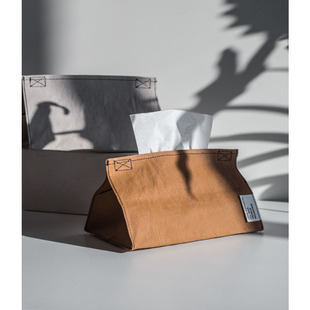 ins Wind Car Tissue Box Korean Style Household Tissue Cover Small Square Leather Tissue Bag Spot Supply