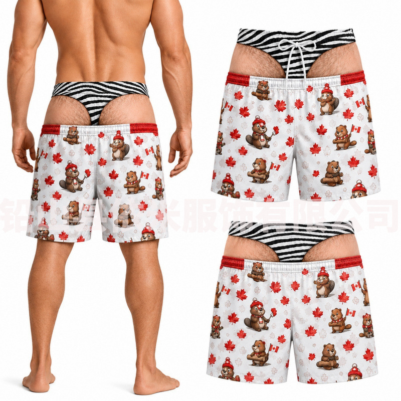 2026 Summer Hot Sale Custom Design Men's Hawaiian Shorts Beach Pants 3D Digital Printing Factory Direct Sale