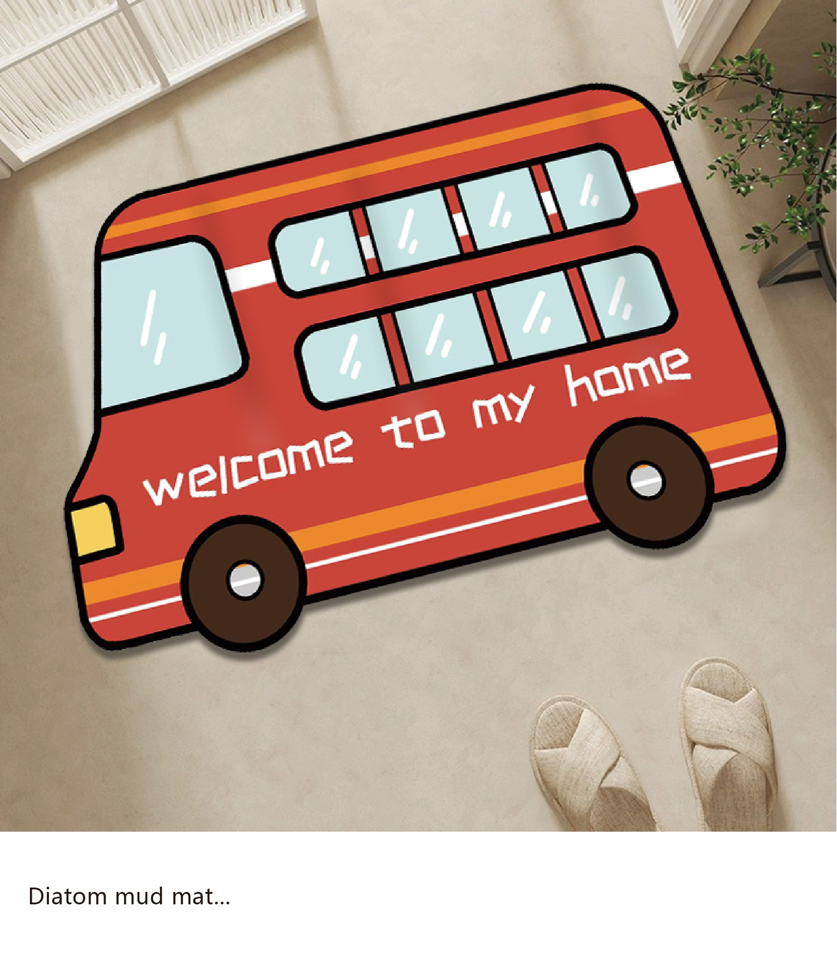 Cartoon creative car special-shaped floor mat absorbent quick-drying diatom mud soft mat Internet celebrity cute ins carpet
