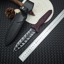 跨境热卖现货龙骨一体直刀户外野营求生开山刀锋利耐用多功能小刀