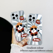 创意小熊适用苹果16手机壳iphone14promax相框15/13极光闪粉12/11