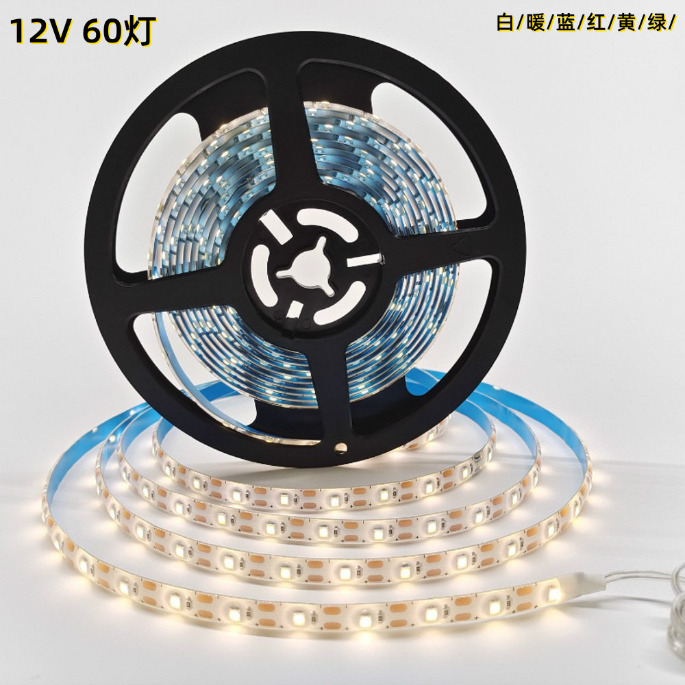 LED 12V 2835 Single Color Light Strip Set Directly from Factory Supply, 5M/Reel, 60 Lamps/Meter, Self-Adhesive Flexible Light Strip