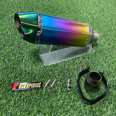 race street race horizon | Motorcycle exhaust pipe - small-hexagonal-370mm-double-hole-full-color