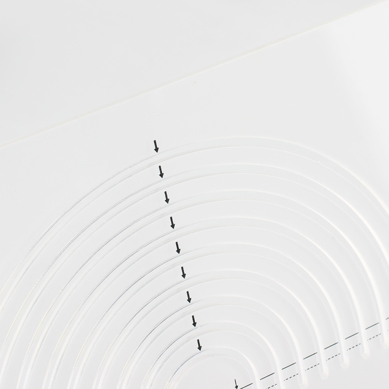 Regla de coser multifuncional Plantilla de patchwork hueco de forma especial Regla de posicionamiento de bricolaje Nueva regla de corte de tela semicircular de acrílico