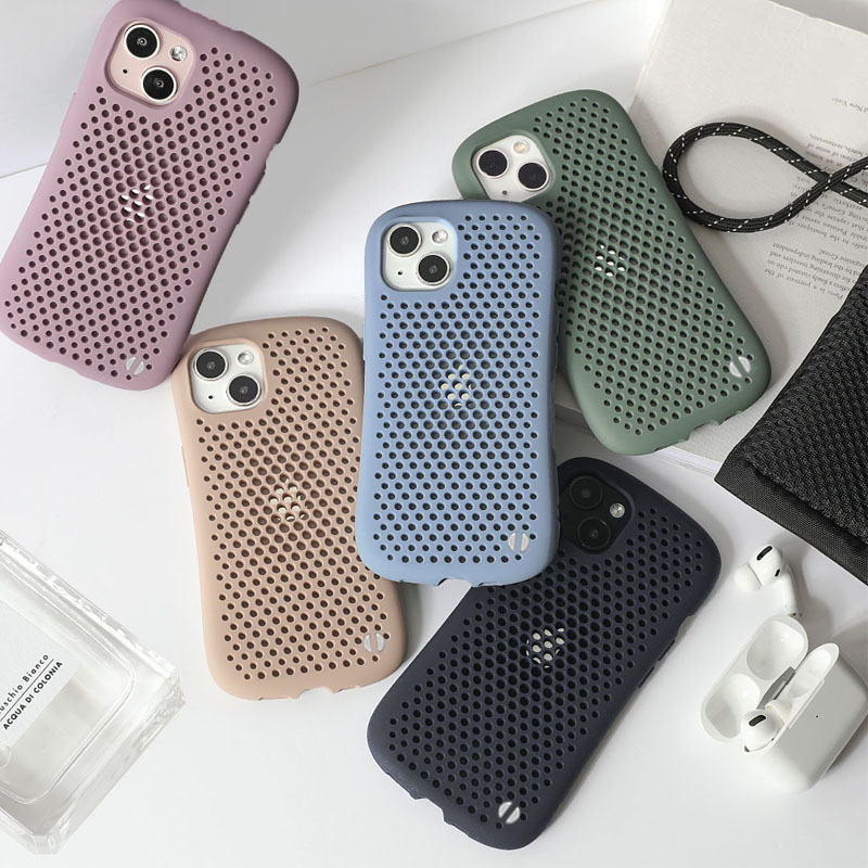 Suitable for iPhone 15, 13, 14, 12, and 11 Cases with a Slim Waist Design, Anti-Drop, Heat Dissipation, and Breathable Hollow-Out Features