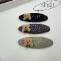 波点椭圆儿童小熊鸭嘴夹