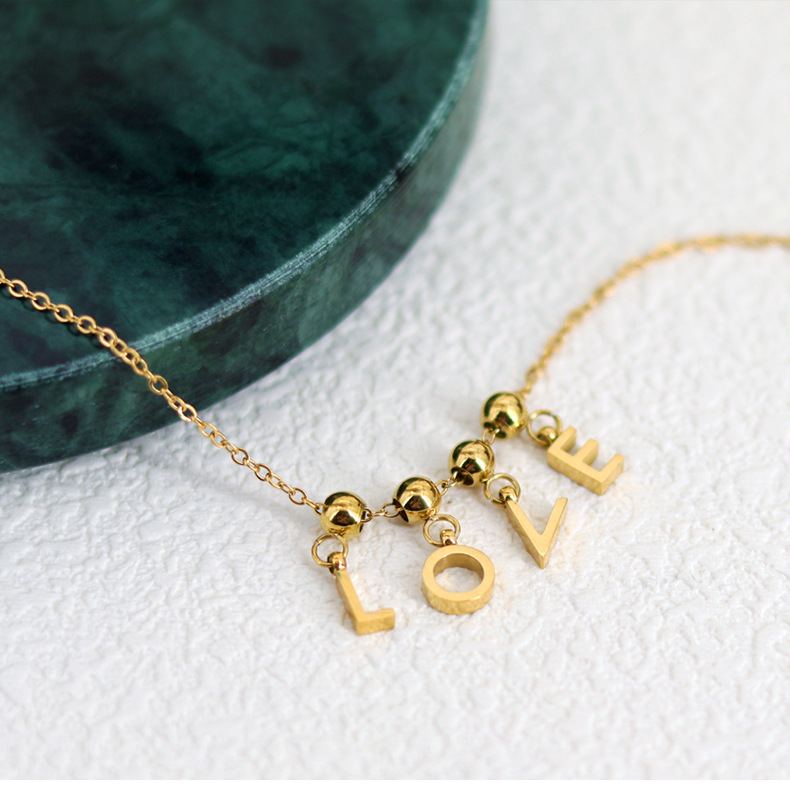 1 Pieza Acero Inoxidable 304 Chapados en oro de 18k Letra Colgante display picture 10