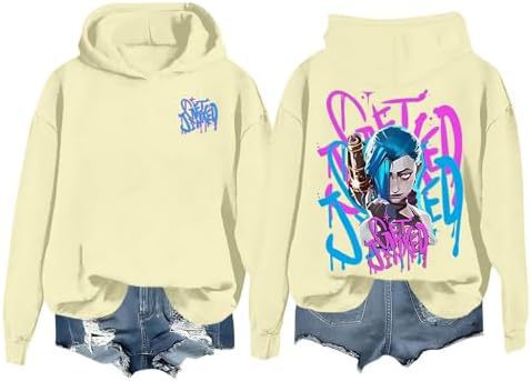 DLDXJQTPL Jinx Was Here Women Hoodie Jinx Arcane Figure