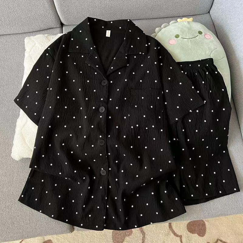 5500 블랙 스타 클라우드 코튼 반팔 반바지