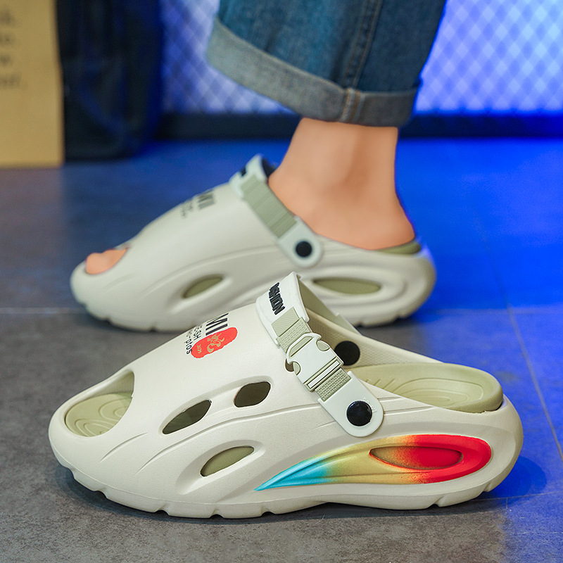 Zapatillas transfronterizas baño de verano para hombre ocio conducción de gran tamaño doble plataforma antideslizante playa sandalias deportivas al aire libre