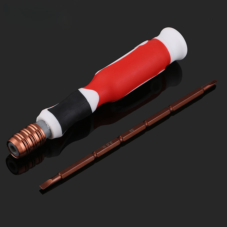 Endurecer destornillador cruzado S2 acero fuerte magnetismo rojo destornillador destornillador de tornillo de dos propósitos 10 / 1