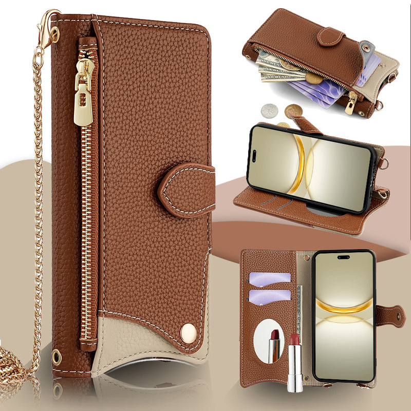 Suitable for Huawei Enjoy 90Promax Flip Phone Case, Nova15 Mirror, Nova13 Crossbody Wallet Phone Case