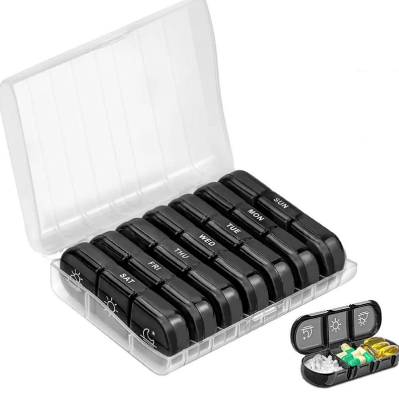 ポータブルピルボックスピルスプリッター毎週7日21コンパートメントピルボックスポータブルピルppプラスチック分類収納ボックス|undefined