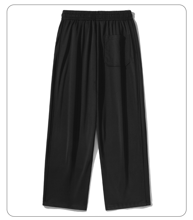 Elastic drape and quick drying air-conditioned pants for the summer of 2024, with a new cool feeling splicing and wide leg pants for men_voghion.com
