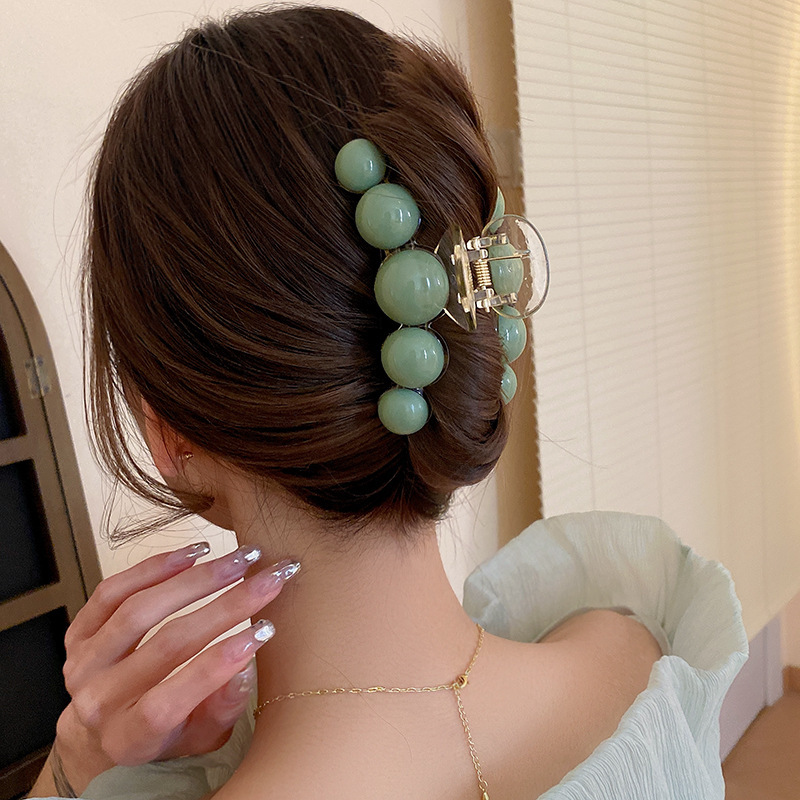 Travel, Daily, Shopping Occasion Acrylic Material Heart Shape, Flower Pattern Sweet Women'S Heart Shape Flower Arylic Butterfly Inlay Artificial Pearls Hair Claws