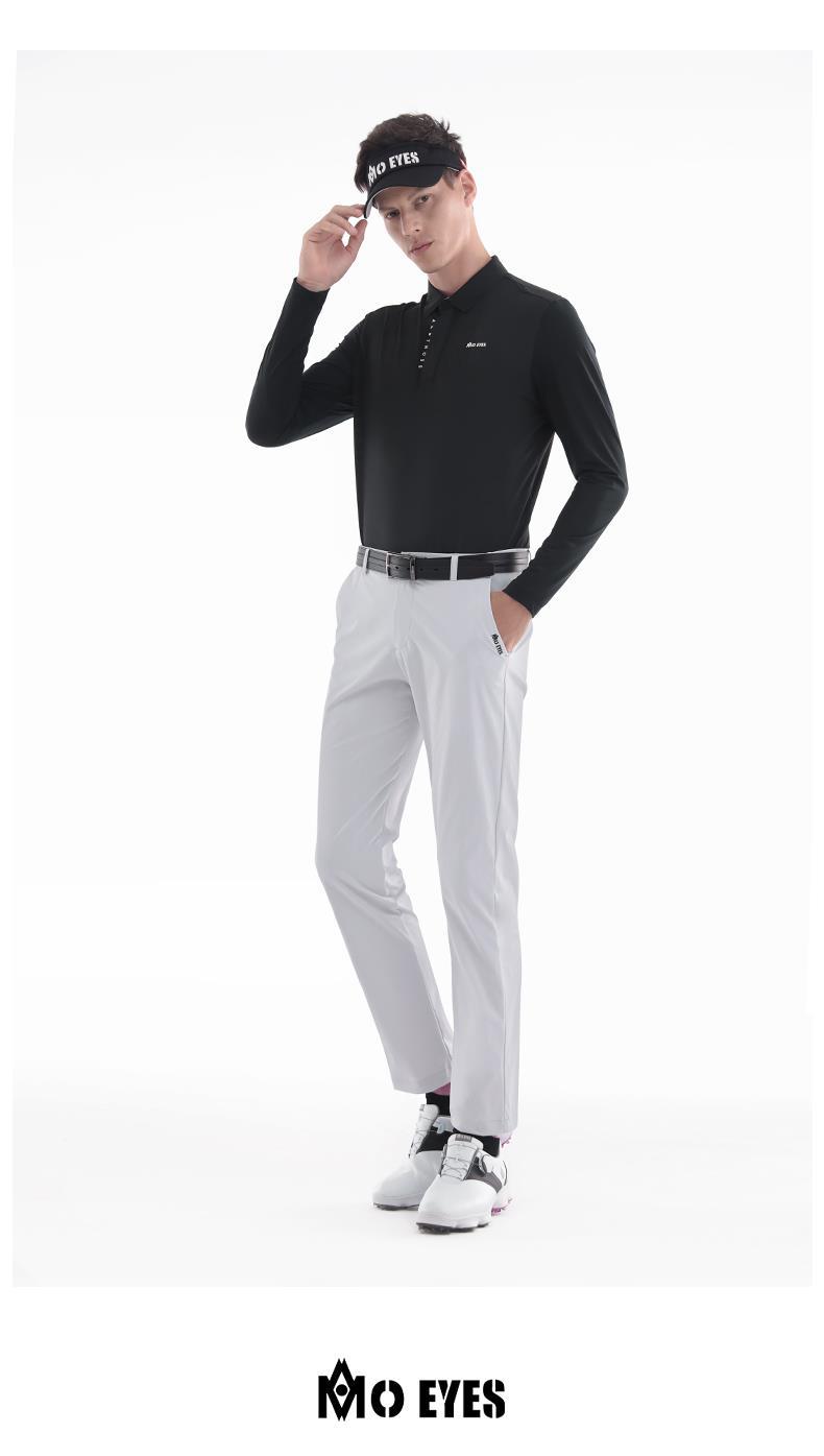 Quần dài golf nam mùa hè thắt lưng co giãn, phong cách thể thao — M23KUZ003-màu xám, M23KUZ003-màu trắng, M23KUZ003-Đen, M23KUZ003-màu xanh lá cây chi tiết 12