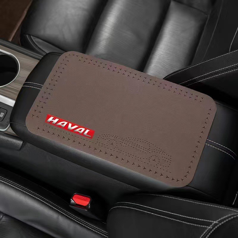 Armrest box pad | Universal Suede Center Console - haval-mocha-brown-1-piece